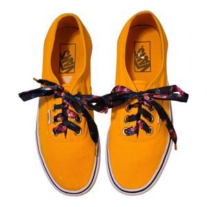 Vans Old Skool Platform Women Sz 9 Yellow/Orange canvas sneaker/skate good&clean